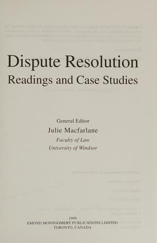 Cover image for Dispute resolution