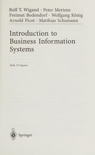 Cover image for Introduction to business information systems