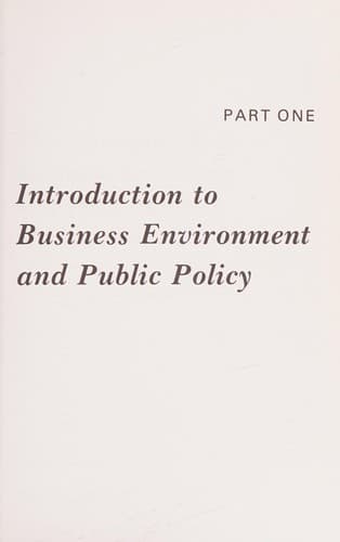 Cover image for Business environment and public policy