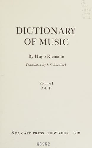 Cover image for Dictionary of music.
