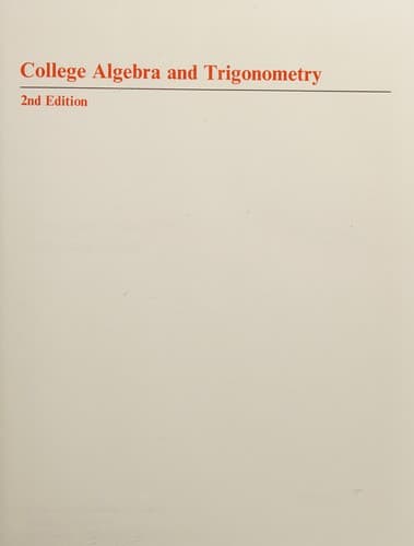 Cover image for College algebra and trigonometry