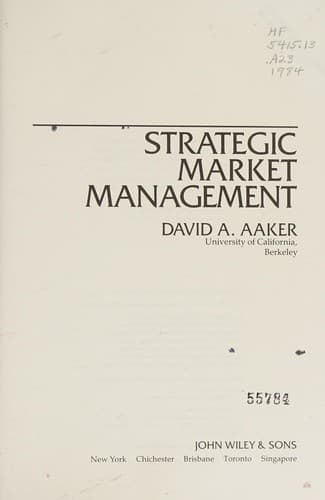 Cover image for Strategic market management