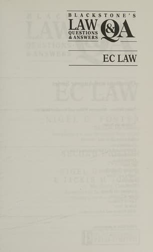 Cover image for EC Law (Law Questions & Answers)