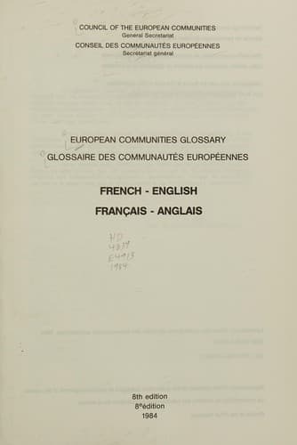 European Communities glossary