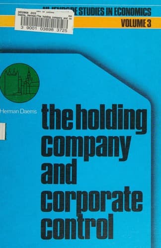 Cover image for The holding company and corporate control