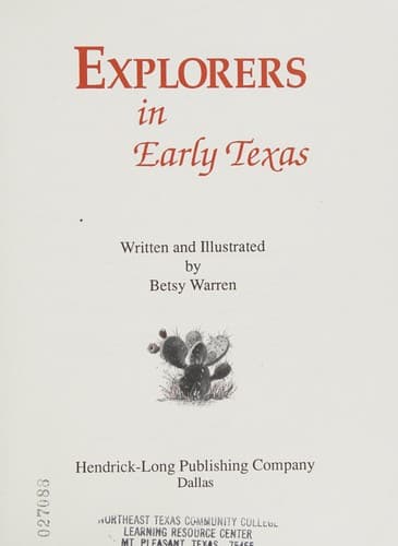 Cover image for Explorers in early Texas