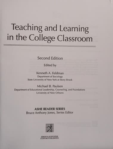Cover image for Teaching and learning in the college classroom
