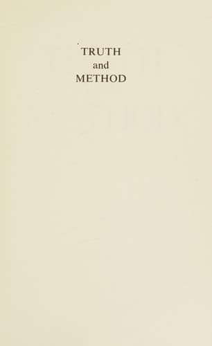 Cover image for Truth and method
