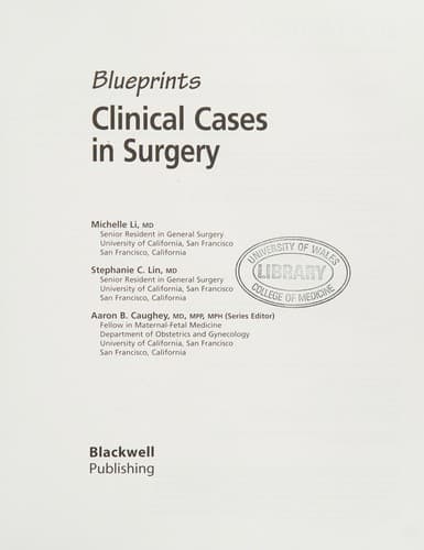 Cover image for Blueprints clinical cases in surgery
