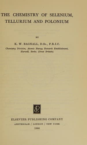 The chemistry of selenium, tellurium, and polonium
