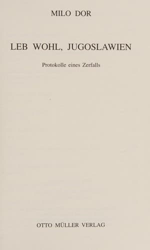 Cover image for Leb wohl, Jugoslawien