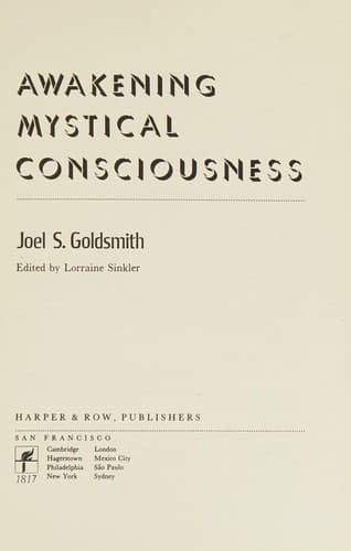 Cover image for Awakening mystical consciousness