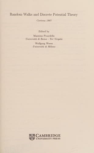 Cover image for Random walks and discrete potential theory