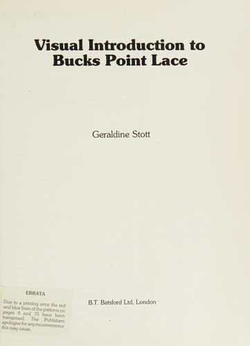Cover image for Visual introduction to Bucks Point lace