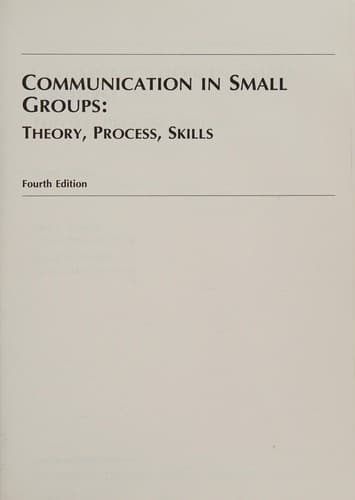 Cover image for Communication in small groups