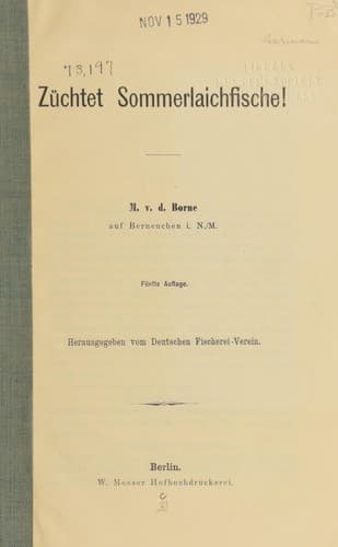 Züchtet Sommerlaichfische!
