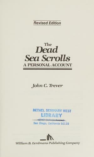 Cover image for The Dead Sea scrolls