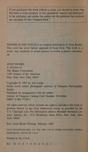 Cover image for Tender Is the Touch