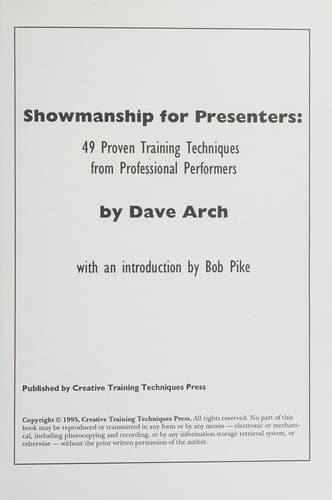 Cover image for Showmanship for presenters