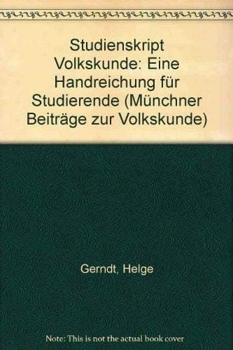 Cover image for Studienskript Volkskunde