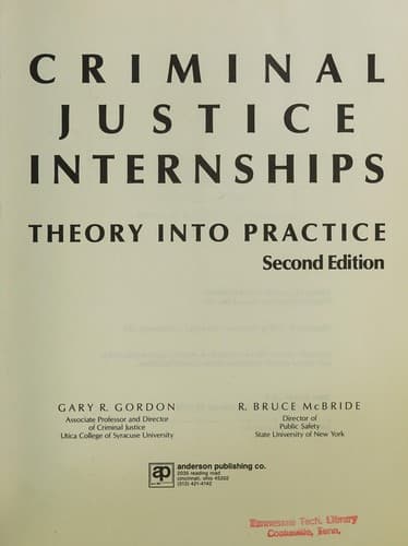 Cover image for Criminal justice internships