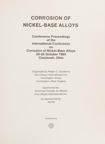 Corrosion of nickel-base alloys