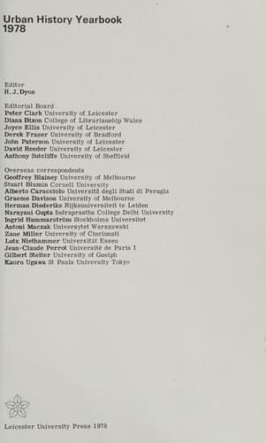 Cover image for Urban history yearbook