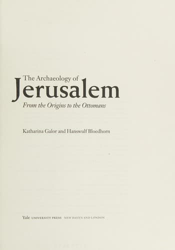 Cover image for The Archaeology of Jerusalem