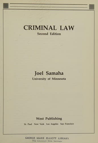 Cover image for Criminal law