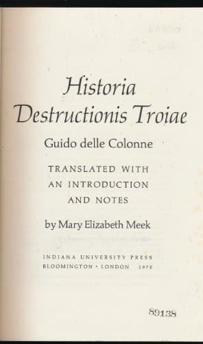Cover image for Historia destructionis Troiae.
