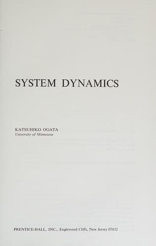 Cover image for System dynamics