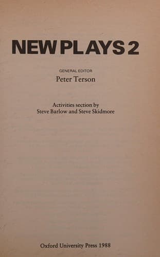 Cover image for New Plays