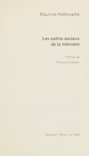 Cover image for Les cadres sociaux de la mémoire