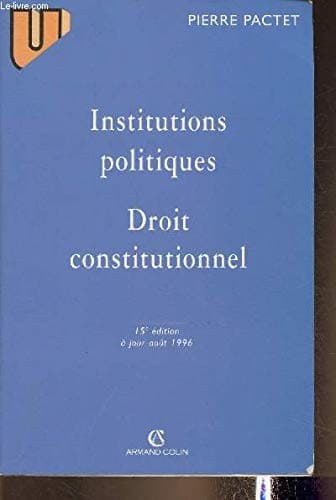 Cover image for Institutions politiques, droit constitutionnel