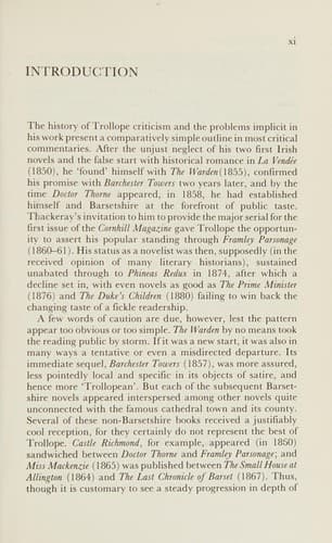 Cover image for Trollope's Barsetshire Novels (Casebook)
