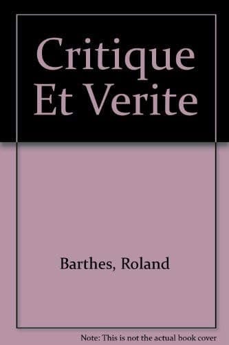 Cover image for Critique Et Verite