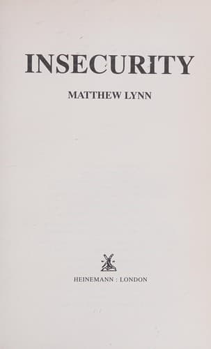 Cover image for Insecurity