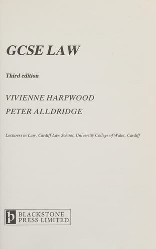 Cover image for Gcse Law