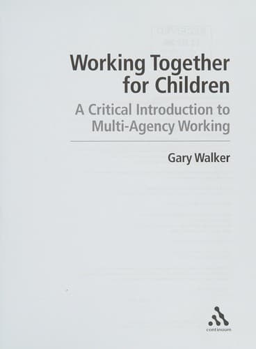 Cover image for Working together for children