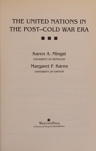 Cover image for The United Nations in the post-cold war era