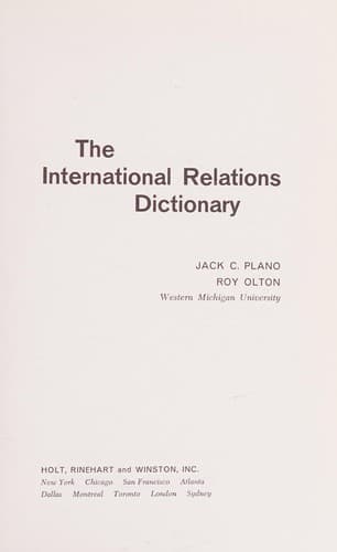 Cover image for The international relations dictionary.