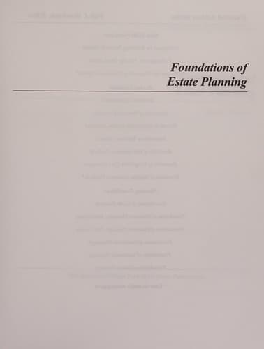 Cover image for Foundations of estate planning