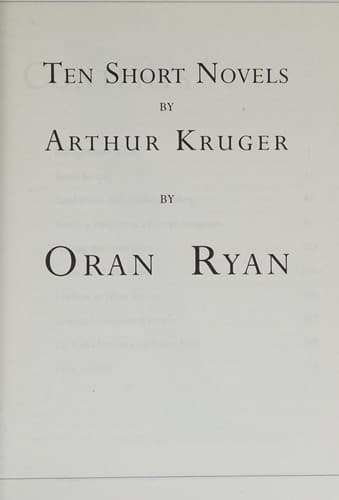 Cover image for Ten short novels by Arthur Kruger