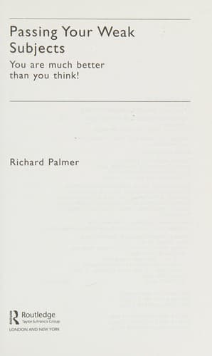 Cover image for Passing Your Weak Subjects (Routledge Study Guides)