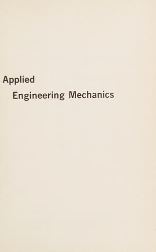Cover image for Applied engineering mechanics