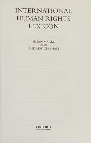 Cover image for INTERNATIONAL HUMAN RIGHTS LEXICON.