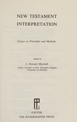 Cover image for New Testament interpretation