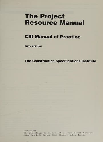 The project resource manual