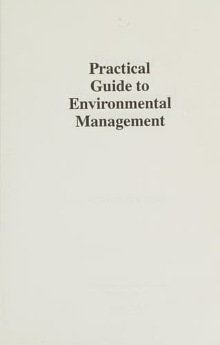 Cover image for Practical guide to environmental management