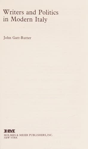 Cover image for Writers and politics in modern Italy
